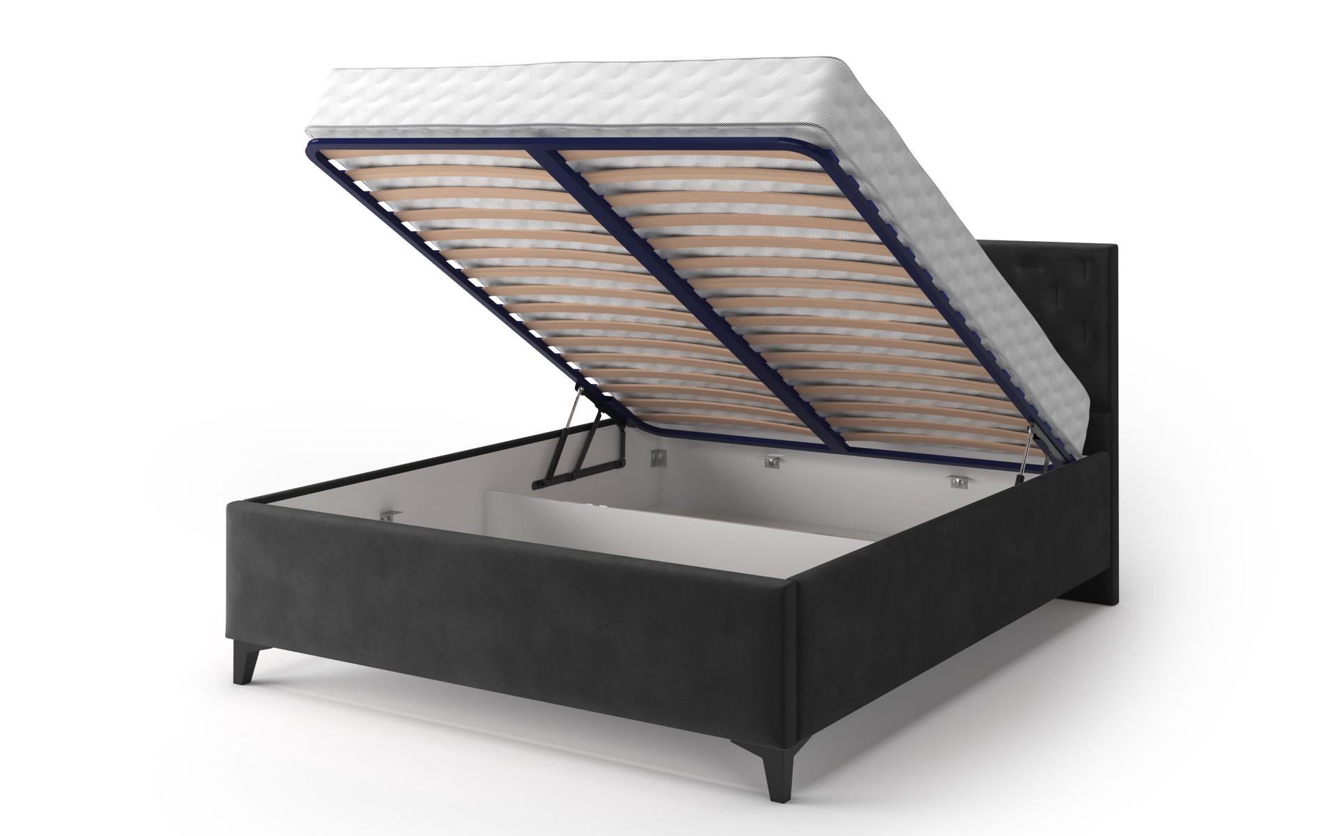 Upholstered double bed for mattress 160/200 Daliya, dark grey  8